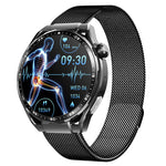 F200 Smartwatch mit EKG-Funktion, Blutzuckermessung, 1,55-Zoll-Runddisplay, erhältlich in: Schwarz (Silikon), Schwarz (Leder), Schwarz-Braun (Leder), Schwarz (Milan), Schwarz (3-Perlen-Edelstahl), Schwarz (Bambus), Schwarz-Grau (Silikon)