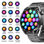 F200 Smartwatch mit EKG-Funktion, Blutzuckermessung, 1,55-Zoll-Runddisplay, erhältlich in: Schwarz (Silikon), Schwarz (Leder), Schwarz-Braun (Leder), Schwarz (Milan), Schwarz (3-Perlen-Edelstahl), Schwarz (Bambus), Schwarz-Grau (Silikon)