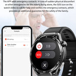 F200 Smartwatch mit EKG-Funktion, Blutzuckermessung, 1,55-Zoll-Runddisplay, erhältlich in: Schwarz (Silikon), Schwarz (Leder), Schwarz-Braun (Leder), Schwarz (Milan), Schwarz (3-Perlen-Edelstahl), Schwarz (Bambus), Schwarz-Grau (Silikon)