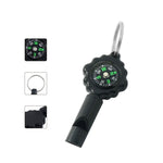 2 In 1 Whistle Compass Outdoor Survival Whistle Plastic Compass With Mountaineering Buckle, WH-2