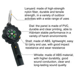 2 In 1 Whistle Compass Outdoor Survival Whistle Plastic Compass With Mountaineering Buckle, WH-2