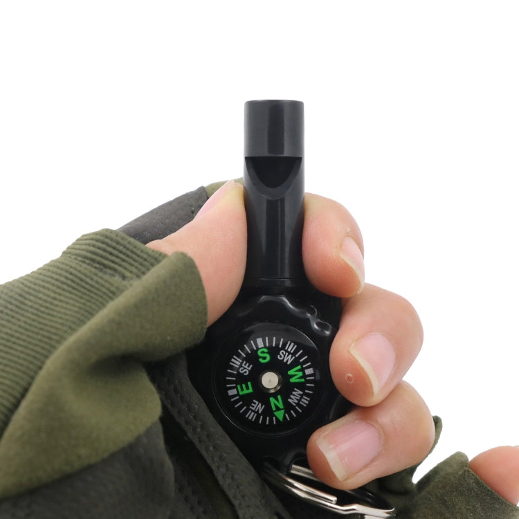 2 In 1 Whistle Compass Outdoor Survival Whistle Plastic Compass With Mountaineering Buckle, WH-2