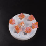 Silicone Dice Resin Molds with 7 Standard Polyhedral Stereoscopic Dice Cavities, Dice