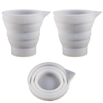 Folding DIY Epoxy Measuring Cup Silicone Mold Candle Plaster Glue Mixing Cup, 5pcs 50ml, 5pcs 100ml, 2pcs 250ml, 2pcs 500ml