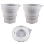 Folding DIY Epoxy Measuring Cup Silicone Mold Candle Plaster Glue Mixing Cup, 5pcs 50ml, 5pcs 100ml, 2pcs 250ml, 2pcs 500ml