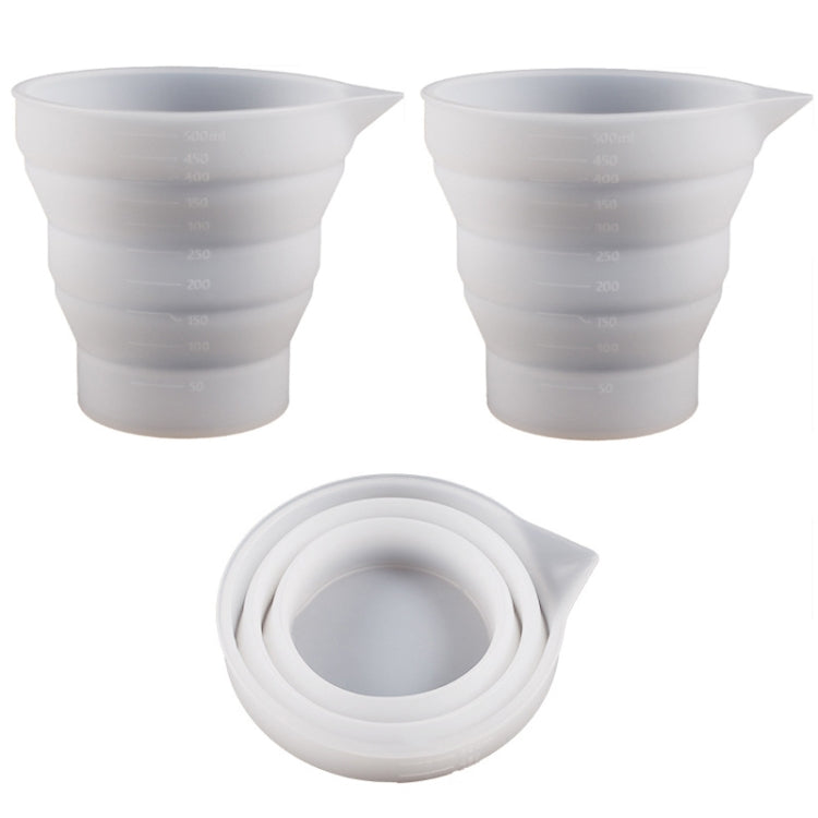 Folding DIY Epoxy Measuring Cup Silicone Mold Candle Plaster Glue Mixing Cup, 5pcs 50ml, 5pcs 100ml, 2pcs 250ml, 2pcs 500ml