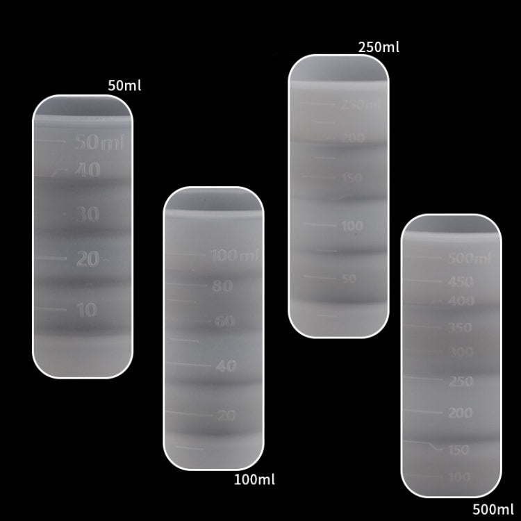 Folding DIY Epoxy Measuring Cup Silicone Mold Candle Plaster Glue Mixing Cup, 5pcs 50ml, 5pcs 100ml, 2pcs 250ml, 2pcs 500ml