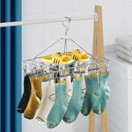 Square Socks Drying Hanger Stainless Steel Multifunctional Windproof Drying Rack, 24x30cm 20 Clips, 35x27cm 30 Clips, 35x27cm40 Clips, 40x30cm 40 Clips, 40x25cm 50 Clips, 40x25cm 60 Clips