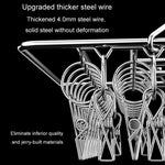 Square Socks Drying Hanger Stainless Steel Multifunctional Windproof Drying Rack, 24x30cm 20 Clips, 35x27cm 30 Clips, 35x27cm40 Clips, 40x30cm 40 Clips, 40x25cm 50 Clips, 40x25cm 60 Clips
