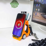 شاحن لاسلكي مكتبي صغير على شكل رافعة شوكية 3 في 1 T20S بقوة 15 واط مع ضوء جوي LED