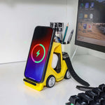 شاحن لاسلكي مكتبي صغير على شكل رافعة شوكية 3 في 1 T20S بقوة 15 واط مع ضوء جوي LED
