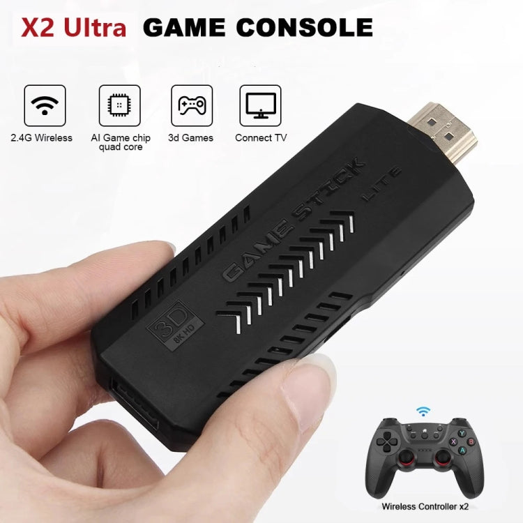 Console de jeu vidéo X2 Ultra avec double manette sans fil 2,4 GHz, 64 Go, 128 Go, 256 Go