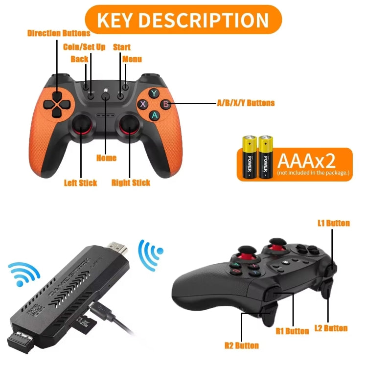 Console de jeu vidéo X2 Ultra avec double manette sans fil 2,4 GHz, 64 Go, 128 Go, 256 Go