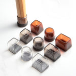 4pcs / Set Thickened Wear-Resistant Table And Chair Leg Covers Household Quiet Non-Slip Stool Foot Protector, Mini Small Round Transparent, Mini Small Round Light Gray, Mini Small Round Light Brown, Mini Small Square Transparent                        ...