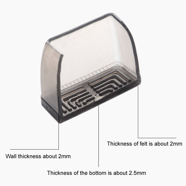 4pcs / Set Thickened Wear-Resistant Table And Chair Leg Covers Household Quiet Non-Slip Stool Foot Protector, Mini Small Round Transparent, Mini Small Round Light Gray, Mini Small Round Light Brown, Mini Small Square Transparent                        ...