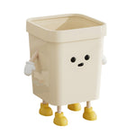 Cute Square Trash Can Household Living Room Bathroom Garbage Bin, 7L Standing White, 12L Standing White, 16L Standing White, 7L Standing Brown, 12L Standing Brown, 16L Standing Brown, 7L Sitting White, 12L Sitting White, 16L Sitting White