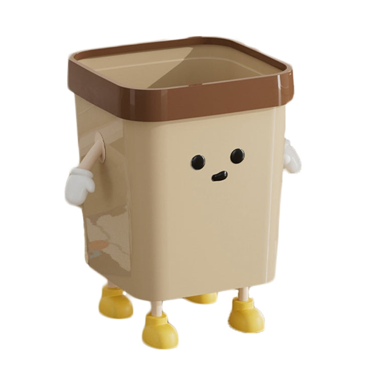 Cute Square Trash Can Household Living Room Bathroom Garbage Bin, 7L Standing White, 12L Standing White, 16L Standing White, 7L Standing Brown, 12L Standing Brown, 16L Standing Brown, 7L Sitting White, 12L Sitting White, 16L Sitting White