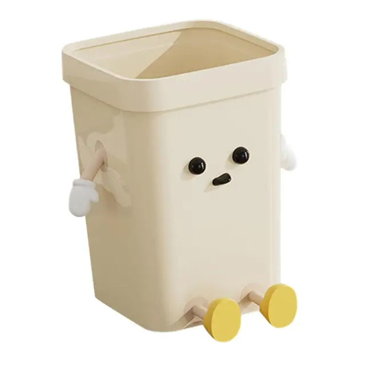 Cute Square Trash Can Household Living Room Bathroom Garbage Bin, 7L Standing White, 12L Standing White, 16L Standing White, 7L Standing Brown, 12L Standing Brown, 16L Standing Brown, 7L Sitting White, 12L Sitting White, 16L Sitting White