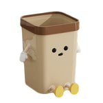 Cute Square Trash Can Household Living Room Bathroom Garbage Bin, 7L Standing White, 12L Standing White, 16L Standing White, 7L Standing Brown, 12L Standing Brown, 16L Standing Brown, 7L Sitting White, 12L Sitting White, 16L Sitting White
