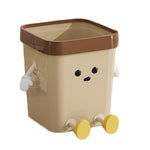 Cute Square Trash Can Household Living Room Bathroom Garbage Bin, 7L Standing White, 12L Standing White, 16L Standing White, 7L Standing Brown, 12L Standing Brown, 16L Standing Brown, 7L Sitting White, 12L Sitting White, 16L Sitting White