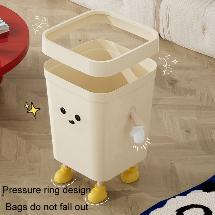 Cute Square Trash Can Household Living Room Bathroom Garbage Bin, 7L Standing White, 12L Standing White, 16L Standing White, 7L Standing Brown, 12L Standing Brown, 16L Standing Brown, 7L Sitting White, 12L Sitting White, 16L Sitting White