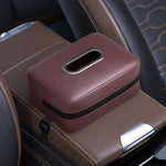 Car Seat Armrest Tissue Box Sun Visor Seat Back Hanging Paper Bag