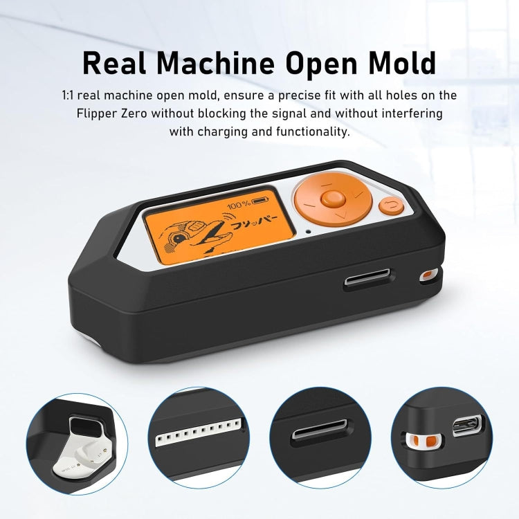 For Flipper Zero Electronic Pet Silicone Full-Cover Protective Case, Black