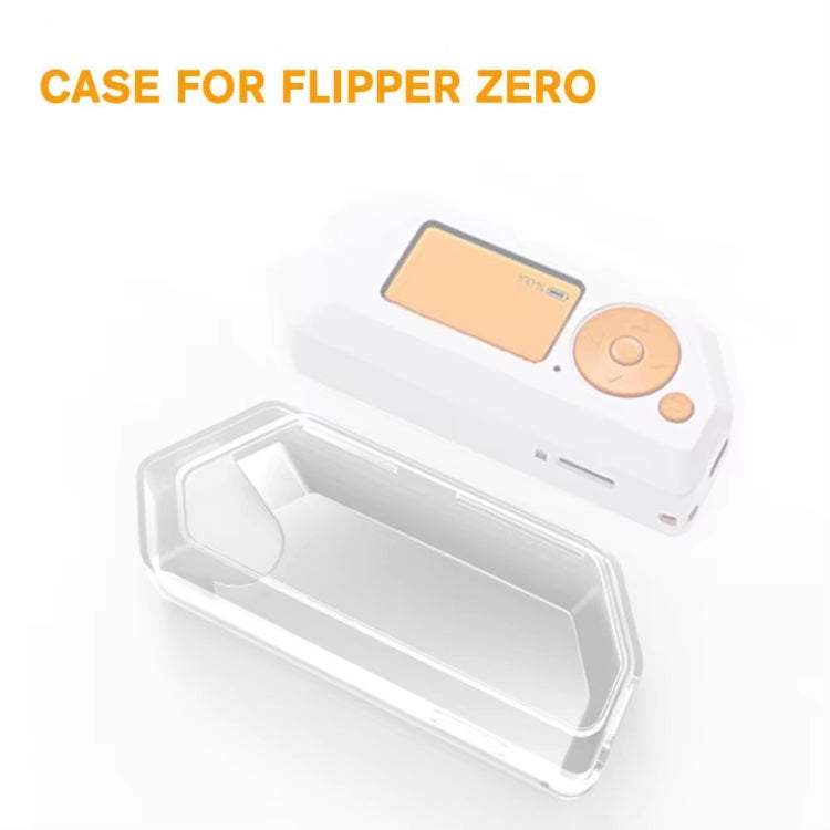 For Flipper Zero Electronic Pet Silicone Full-Cover Protective Case, Transparent White, Transparent Black