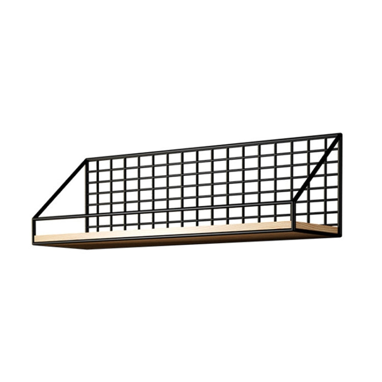 Household Large Non-Punching Organizer Wall Hanging Shelf, Black Basic Model, Black Wooden Ball With Tissue Box