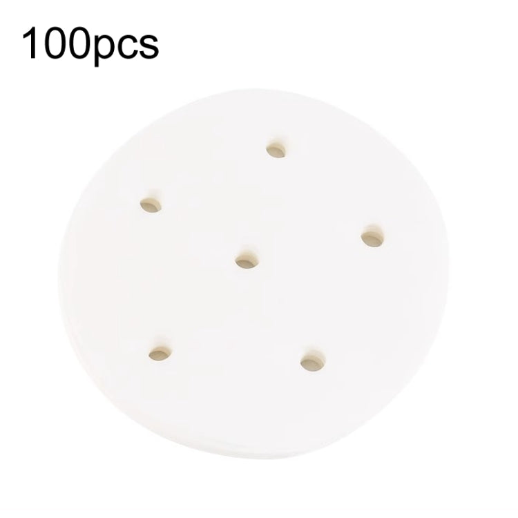100pcs Food Grade Disposable Round Non-stick Steamer Paper Perforated Buns Steamer Pads, 7.6cm