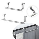 No-Punch Stainless Steel Over Door Towel Rack Cabinet Door Rag Hanging Holder, 23.5cm Silver, 23.5cm Black, 36.5cm Silver, 36.5cm Black, 36.5cm White