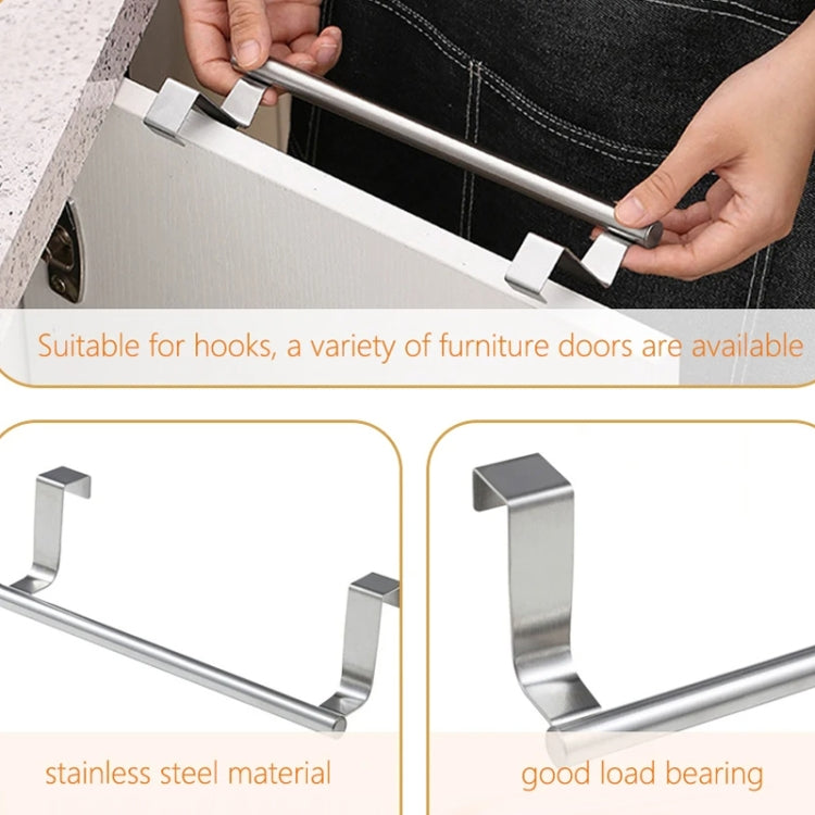 No-Punch Stainless Steel Over Door Towel Rack Cabinet Door Rag Hanging Holder, 23.5cm Silver, 23.5cm Black, 36.5cm Silver, 36.5cm Black, 36.5cm White