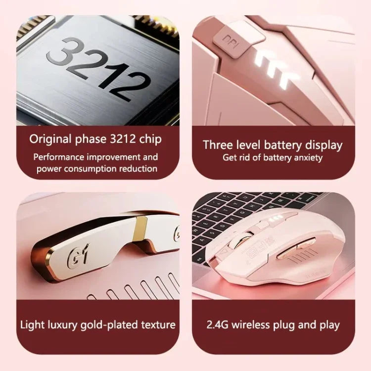 Inphic F8 2.4G Wireless Mute Charging Computer Gaming Mouse, F8