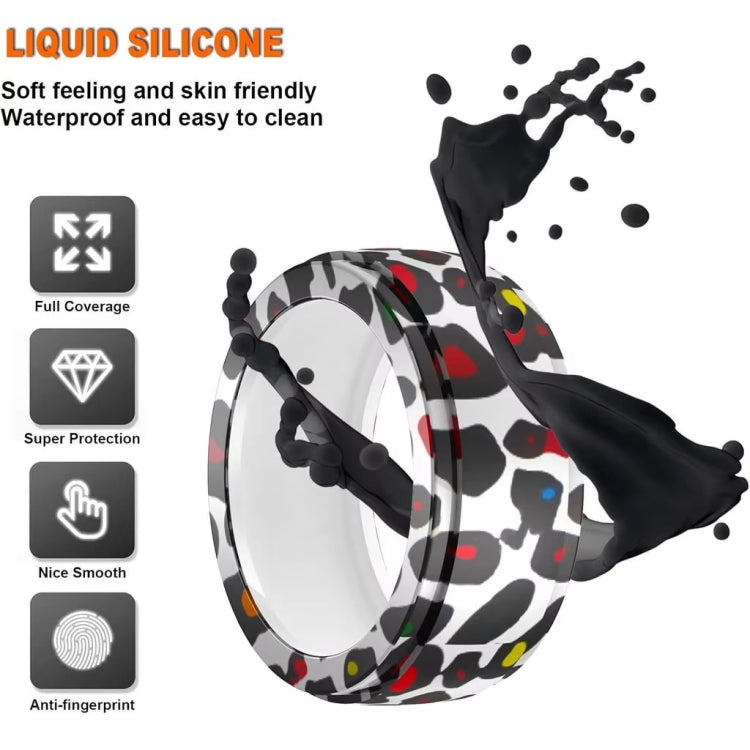 For Samsung Galaxy Ring / Oura Ring Silicone Elastic Printing Cover Scratch Resistant Case, S, M