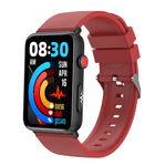 Smart Watch Ring ECG Temperature Heart Rate Blood Pressure Health Bluetooth Talking Watch, Black Silicone, Red Silicone, Blue Silicone, Black Leather, Brown Leather