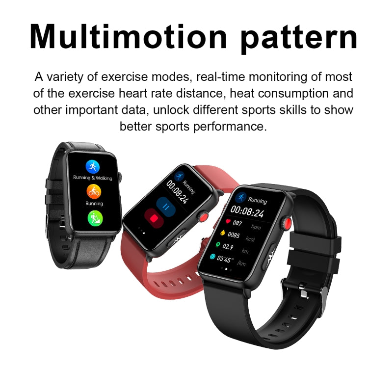Smart Watch Ring ECG Temperature Heart Rate Blood Pressure Health Bluetooth Talking Watch, Black Silicone, Red Silicone, Blue Silicone, Black Leather, Brown Leather