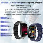 Smart Watch Ring ECG Temperature Heart Rate Blood Pressure Health Bluetooth Talking Watch, Black Silicone, Red Silicone, Blue Silicone, Black Leather, Brown Leather
