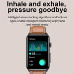 Smart Watch Ring ECG Temperature Heart Rate Blood Pressure Health Bluetooth Talking Watch, Black Silicone, Red Silicone, Blue Silicone, Black Leather, Brown Leather