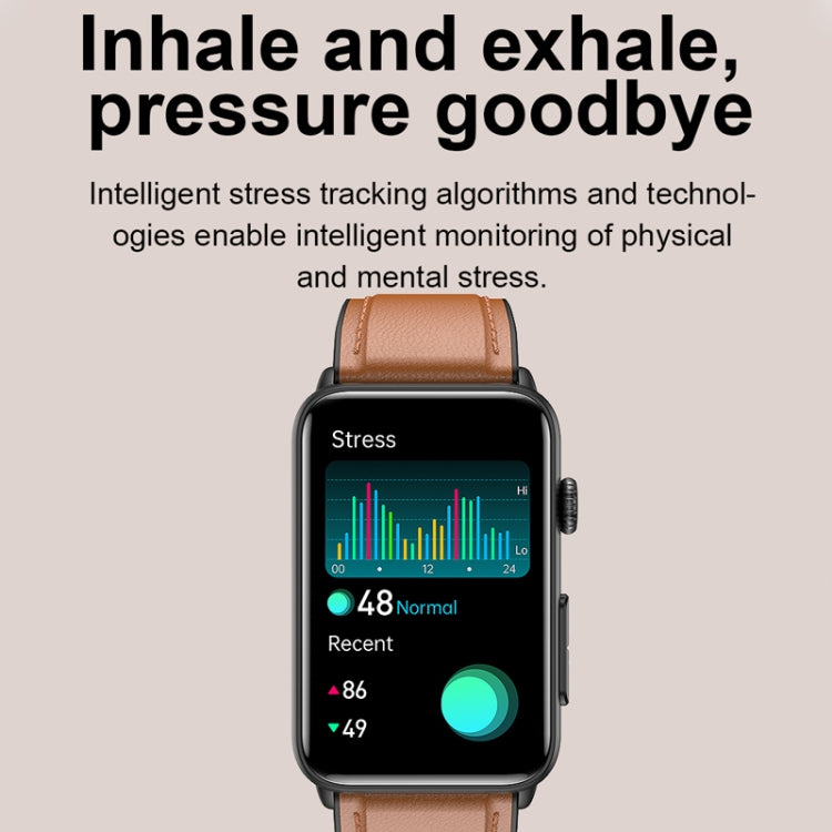 Smart Watch Ring ECG Temperature Heart Rate Blood Pressure Health Bluetooth Talking Watch, Black Silicone, Red Silicone, Blue Silicone, Black Leather, Brown Leather