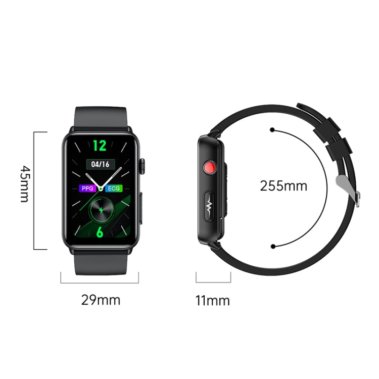Smart Watch Ring ECG Temperature Heart Rate Blood Pressure Health Bluetooth Talking Watch, Black Silicone, Red Silicone, Blue Silicone, Black Leather, Brown Leather