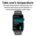 Smart Watch Ring ECG Temperature Heart Rate Blood Pressure Health Bluetooth Talking Watch, Black Silicone, Red Silicone, Blue Silicone, Black Leather, Brown Leather