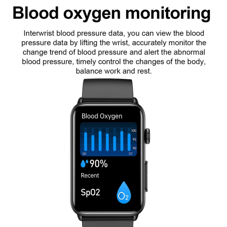 Smart Watch Ring ECG Temperature Heart Rate Blood Pressure Health Bluetooth Talking Watch, Black Silicone, Red Silicone, Blue Silicone, Black Leather, Brown Leather