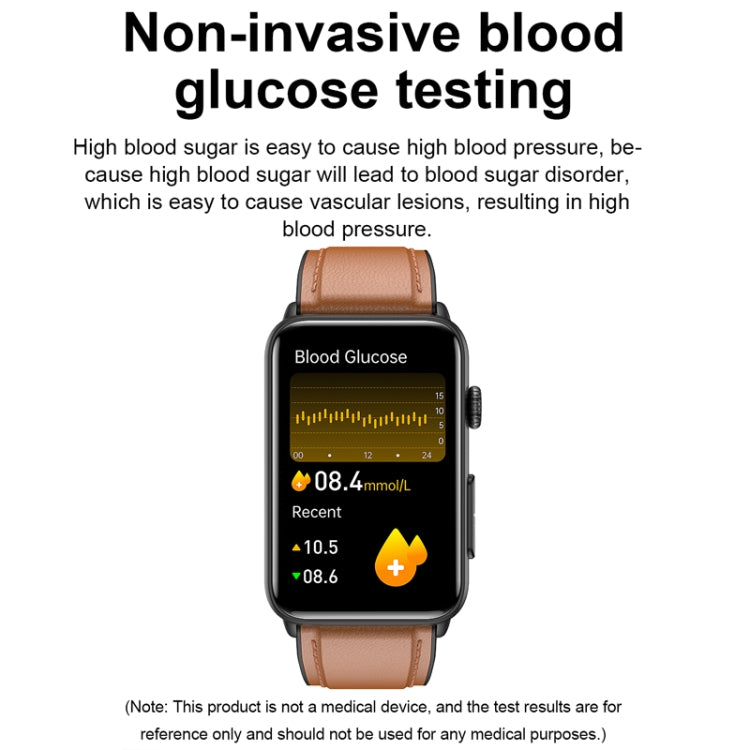 Smart Watch Ring ECG Temperature Heart Rate Blood Pressure Health Bluetooth Talking Watch, Black Silicone, Red Silicone, Blue Silicone, Black Leather, Brown Leather