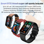 Smart Watch Ring ECG Temperature Heart Rate Blood Pressure Health Bluetooth Talking Watch, Black Silicone, Red Silicone, Blue Silicone, Black Leather, Brown Leather