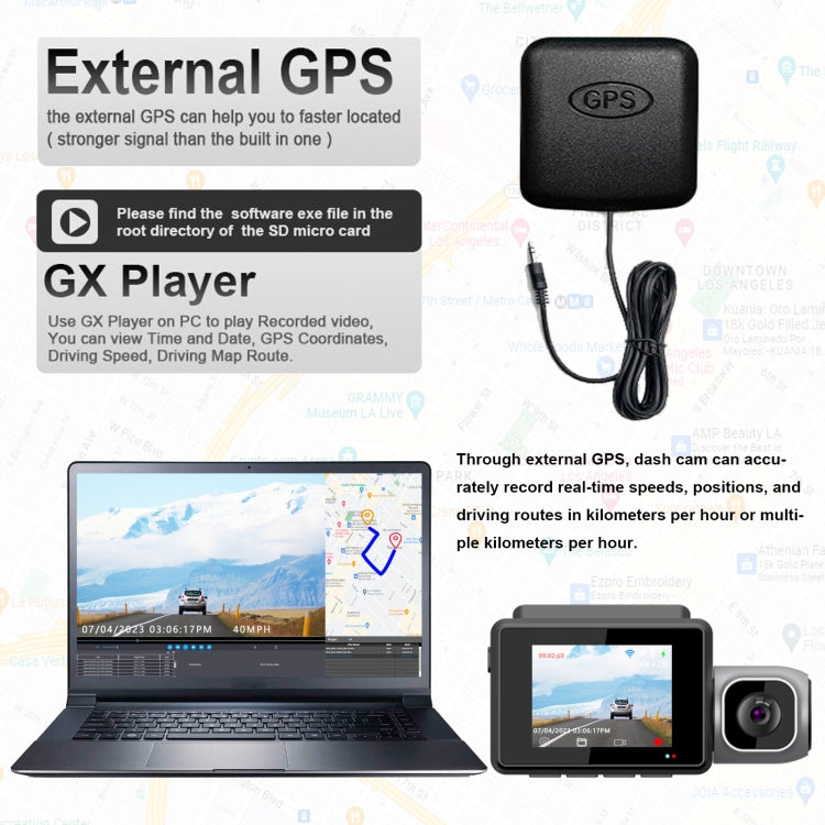 M700A 3 Channels Car Recorder 4K UHD Front+1080P Inside+2K Rear+GPS+WIFI Dash Cam, M700A