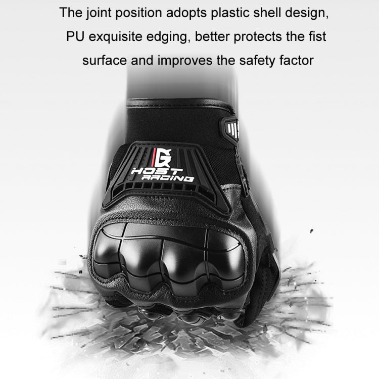 GHOST RACING Motorcycle Riding Anti-fall Breathable Rubber Shell Touch Screen Gloves, M, L, XL, XXL