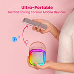 Outdoor Home Portable Wireless Karaoke Sound Cell Phone Integrated Microphone Smart Speaker, With Single Mic White, With Single Mic Pink, With Single Mic Blue, With Dual Mic White, With Dual Mic Pink, With Dual Mic Blue