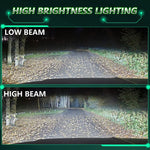 Pair 150W Four Copper Tube 24 LED Spotlight Car Headlight, 9005, 9006, 9012, H1, H4, H7, H11