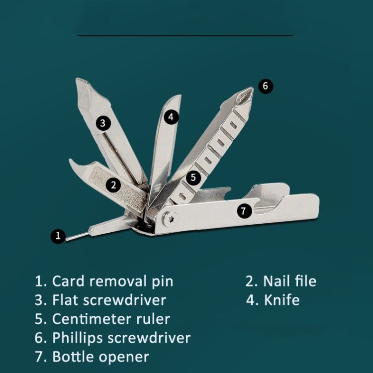 5 In 1 Multi Tool Small Outdoor Gadgets With SIM Tray Ejector, Screwdriver, Bottle Opener, Etc, 5 In 1
