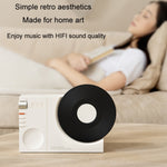 Retro Clock Bluetooth Speaker Rotating Film Wireless Subwoofer Hifi Sound Audio